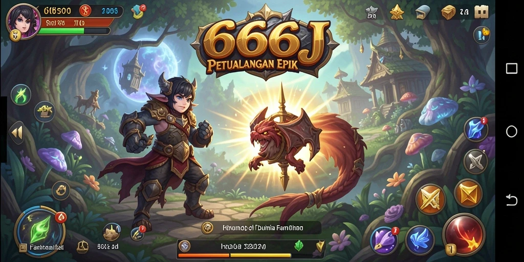Tampilan menarik dari gameplay RPG 666J yang memukau.