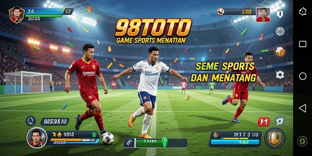 Screenshot 98TOTO menunjukkan gameplay yang seru dan interaktif dari mode olahraga.
