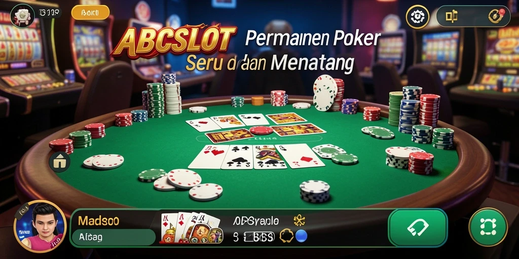 Tampilan gameplay Poker yang mendebarkan di ABCSLOT.