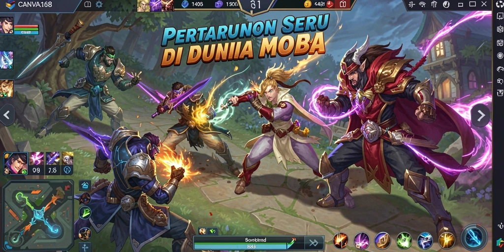 Screenshot gameplay seru dari CANVA168 dengan aksi tim yang dinamis.