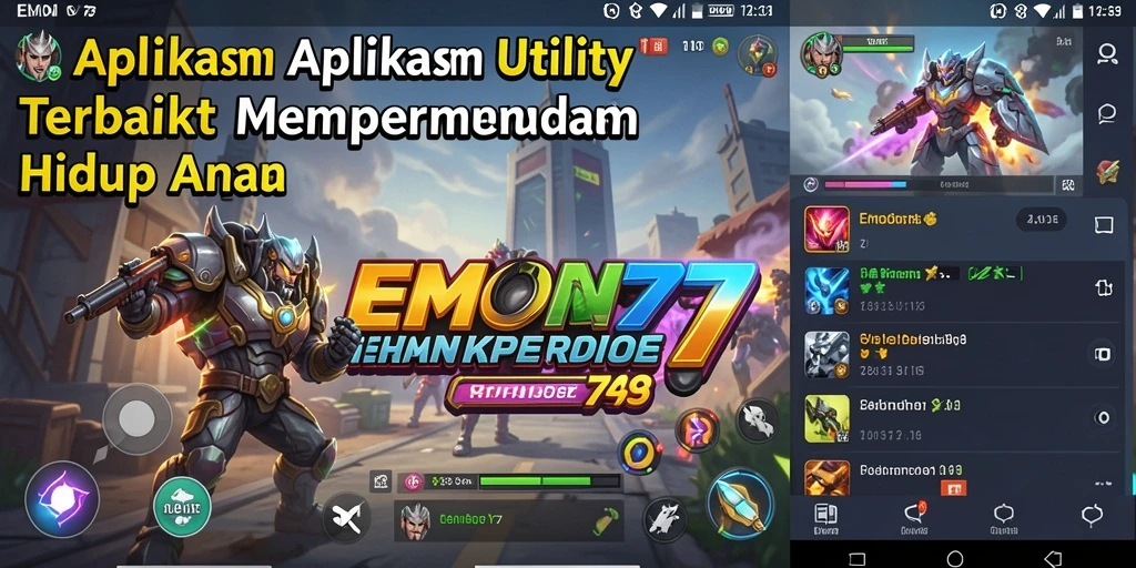 Tampilan utama EMON77 yang mempermudah penggunaan aplikasi Utility.
