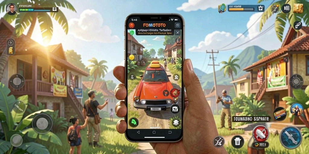 Tampilan antarmuka utama FOMOTOTO dengan fitur utilitas lengkap.