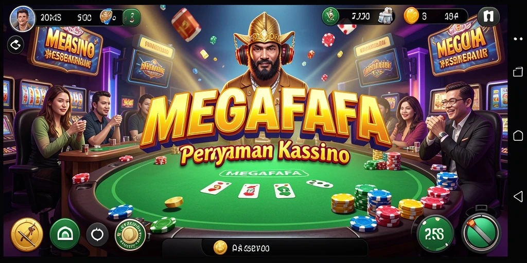 Screenshot MEGAFAFA menampilkan permainan Kasino yang seru dan grafis menarik.