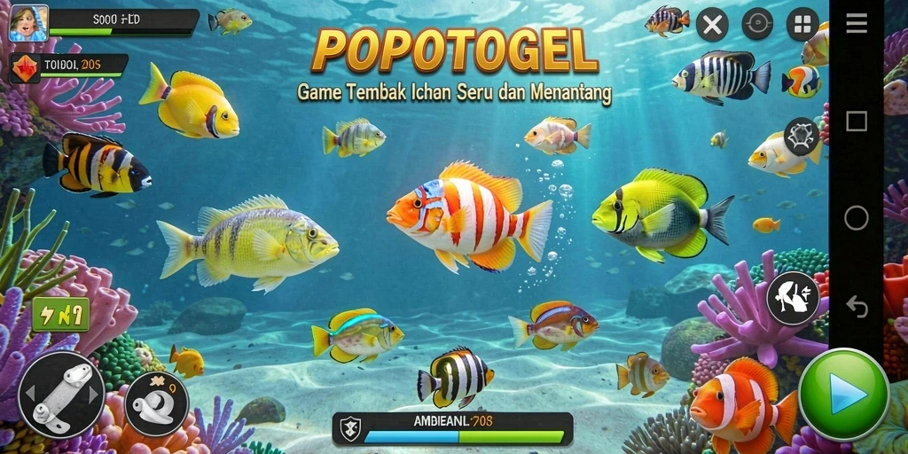 Tampilan menarik dari gameplay Tembak Ikan di POPOTOGEL.