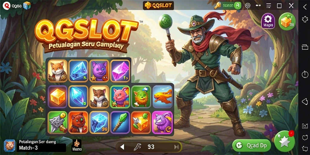 Tampilan menarik dari gameplay QQSLOT dalam genre Match-3.