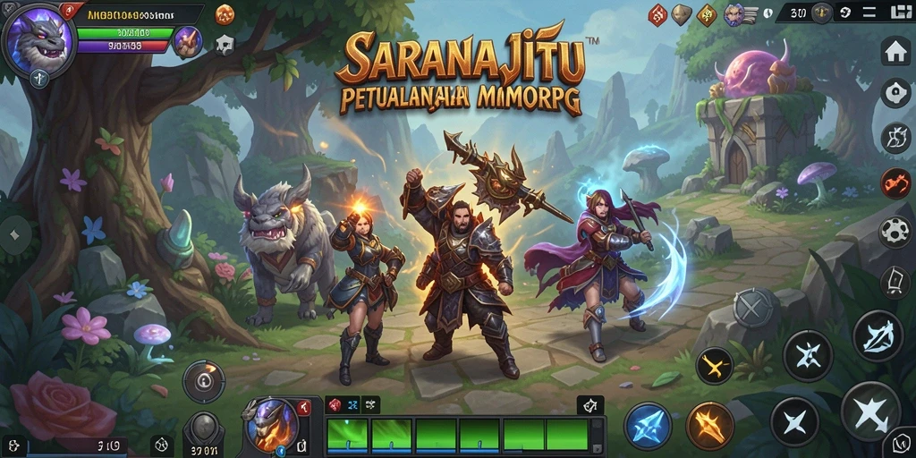 Screenshot menampilkan pertempuran seru dalam gameplay MMORPG.