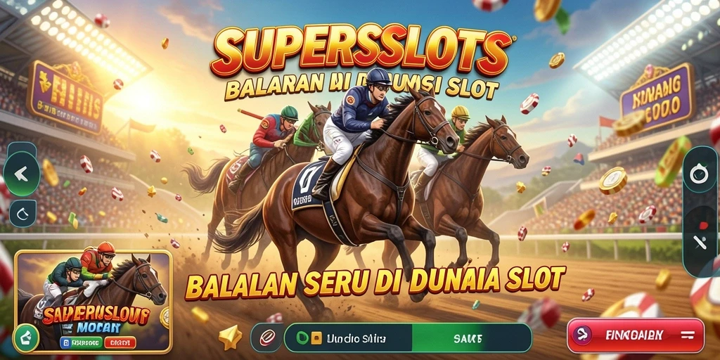 Tampilan menarik dari gameplay balapan SUPERSLOTS yang mendebarkan.