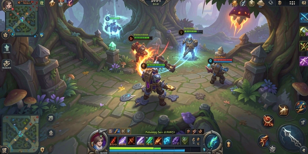 Screenshot gameplay SVIP5 yang menunjukkan aksi pertarungan dinamis.